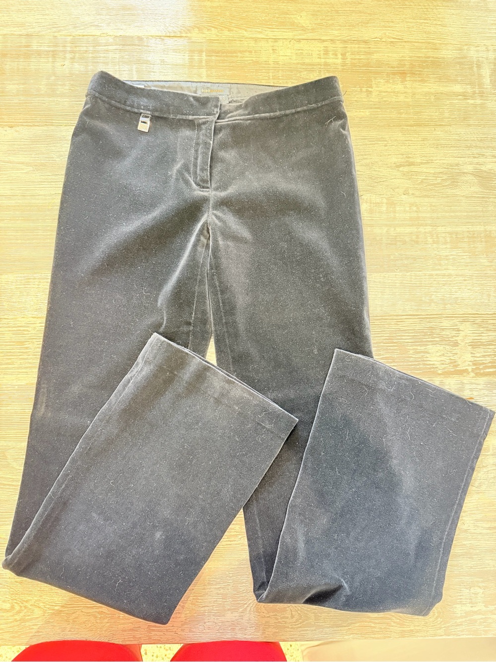 BCBGMaxAzria Black Boot-Cut Velvet Pants